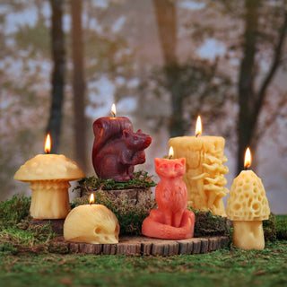 Mushroom Candles – 100% Pure Beeswax – 3 Styles: Amanita Mushroom