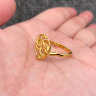Double Snake Winding Gold Plated Stainless Steel Ring