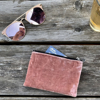 Silk Velvet Coin Purse: Bronze