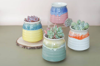 Glazed Floral Pot