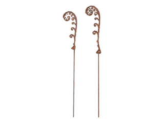 Fern Leaf and Frond Stakes Metal Silhouette Garden Yard Art