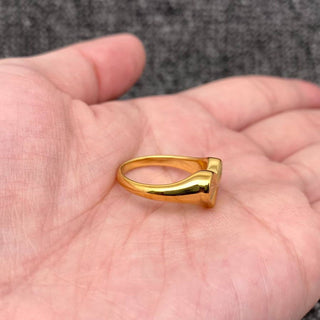 Heart Rays 18K Gold-Plated Signet Ring