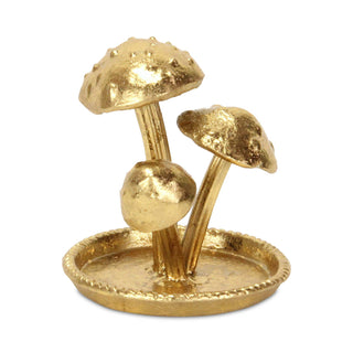 Cast Iron Golden Mushroom Trio Table Décor
