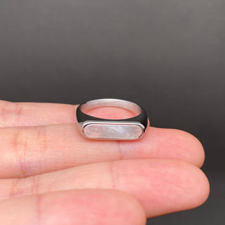 Sideways Shell Inlay 18K Gold-Plated Ring - Golden