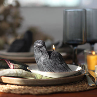 Crow Candle – 100% Beeswax – Black – 4” Handcrafted