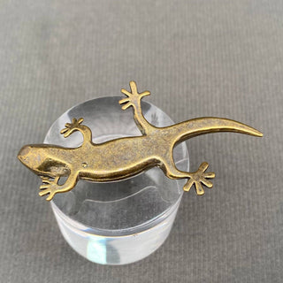Vintage-Style Brass Gecko Desktop Figurine