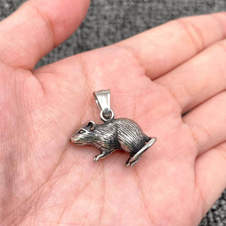 Stainless Steel Rat Charm Pendant