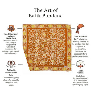 Hand Dyed Batik Bandana - Scarlet Sunset