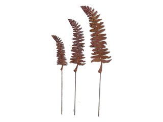Fern Leaf and Frond Stakes Metal Silhouette Garden Yard Art