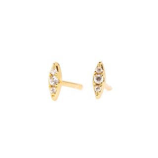 Meteor Diamond CZ Stud Earrings - Gold
