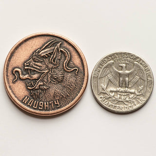 Naughty or Nice Copper Decision Maker Keepsake token
