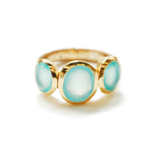 Gumdrop Ring 7 Blue Chalcedony