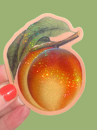 Peach Glitter Sticker - 3"