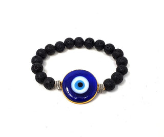 Evil Eye Lava Bead Bracelet