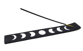 Moon Phase Black Wooden Incense Burner