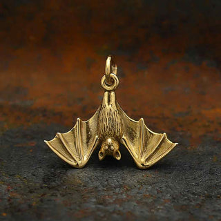 Realistic Bat Bronze Pendant Necklace