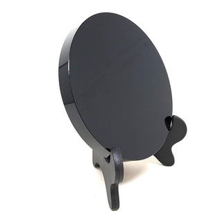 Black Scrying Mirror 12cm w/ Stand