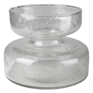 Seeded Glass Bulb Vase (Clear)