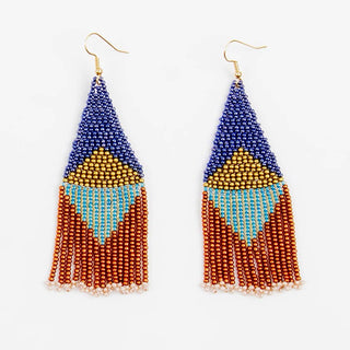 Altiplano | Graphic Fringe Beaded Earring - Multi Bronze