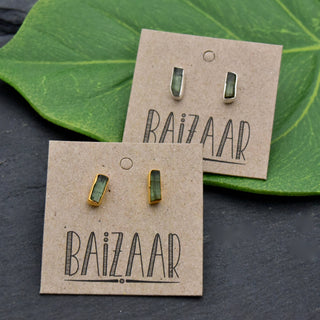 Tourmaline Sliver Studs Earring