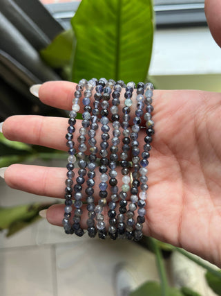 Sapphire & Sage | Iolite Faceted Beaded Crystal Bracelet