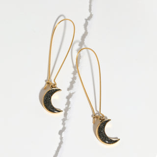 Cameoko | Crushed Gemstone Moon Dangle Earrings