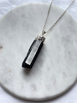 Tourmaline - Selenite - Kyanite Necklace
