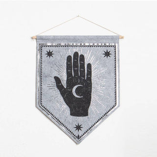 The Rise and Fall | Moon Palm Banner - Grey Marle