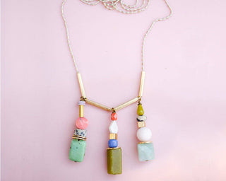 Multicolored Herringbone Necklace