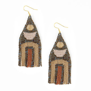 Altiplano | Beaded Balance Earrings - Brown Iris