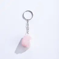Rose Quartz Crystal Keychain