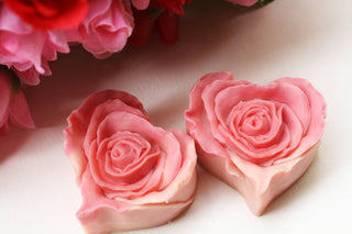 Pink Rose Petal Heart Soap