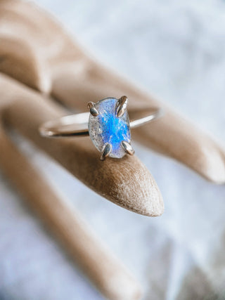 Labradorite Rose Cut Ring