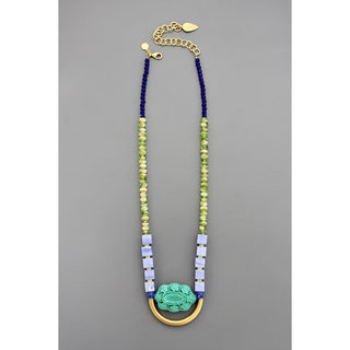 David Aubrey Jewelry | Geometric green cinnabar necklace