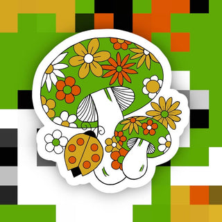 Ace the Pitmatian Co | Vintage Mushroom Sticker