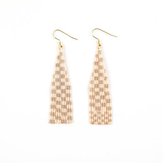 Altiplano | Delica Checkerboard Fringe Earrings - Blush
