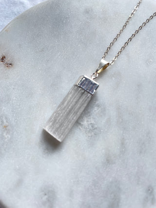 Tourmaline - Selenite - Kyanite Necklace