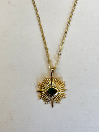 Indie South | Green Shining Eye Necklace