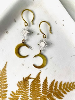 Indie South | Silver Sun Golden Moon Earrings