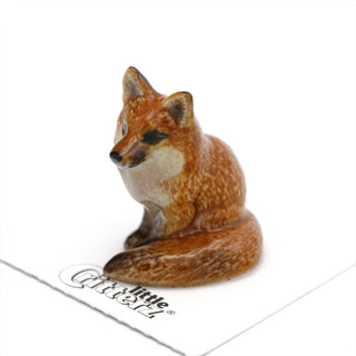 Brush The Red Fox Sitting - Porcelain Miniature