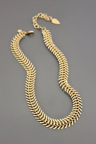 David Aubrey Jewelry | Gold Chain Fish Bone Necklace