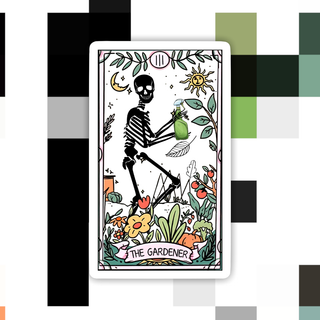 Ace the Pitmatian Co | Plant Tarot Card The Gardener Sticker