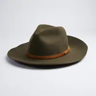 Elegancia Tropical Hats | Rancher Style Olive Green Felt Hat - Unisex