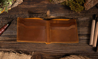Light Brown Handmade Bifold Leather Wallet