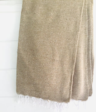 Solid Handwoven Throw - Oatmeal