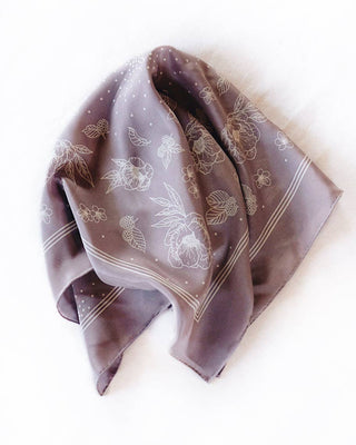 Classic Lavender Floral Silk Scarf