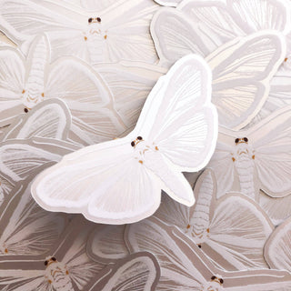 White Satin Moth Matte Holographic Sticker