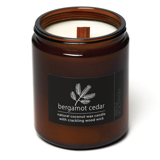 Bergamot Cedar - 8 oz. Wood Wick Coconut Wax Candle