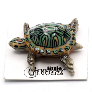 Bask The Red-Eared Slider - Porcelain Miniature