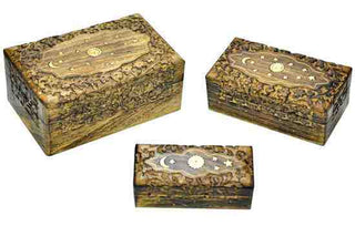 Floral Carved Celestial Inlay Box